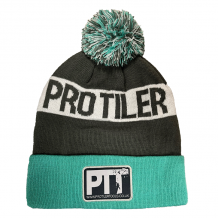Pro Tiler Tools Limited Edition Beanie Bobble Hat One Size Mint Green/Grey 